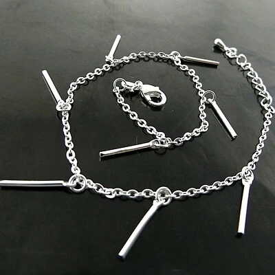 Anklet XL Bracelet 925 Sterling Silver Filled Solid Ladies Strand Charm Design - Image 1 of 3