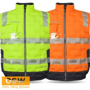 Jb's Hi Vis (D+n) Slim Fit Fully Padded Graphene Puffer Vest Soft Polyfill - Picture 1 of 16