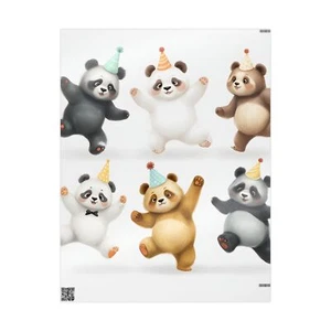 Carta da imballaggio Panda, simpatico animale regalo, decorazione festa compleanno, regalo festa - Foto 1 di 25