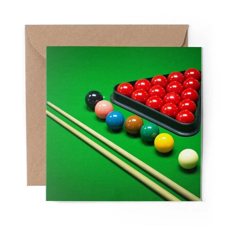DV DESIGN 1 x Blank Greeting Card Snooker Game Balls Pool Billiards #16452