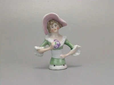 German Half-Doll Girl in a White and Pink Hat - Image 1 of 4
