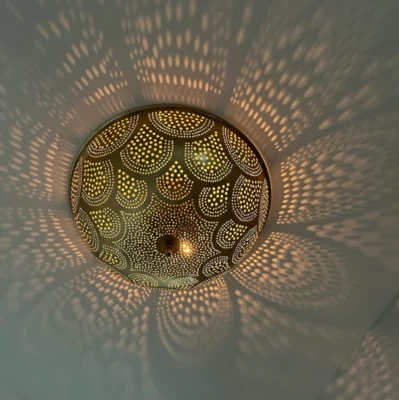 Moroccan Light Fixtures- Handmade Flush Ceiling Light, Simple Moroccan Ceiling l - Image 1 of 4