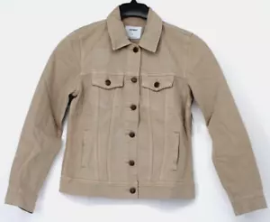 Old Navy Denim Jacket Women's Size Small 21'' LENGTH Tan Button Down NWT - Picture 1 of 5
