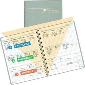 Planner2025 Calendario 8.5" x 11" Grande 3 Niveles Embudo Organizador Cubierta Gris Verdoso - Imagen 1 de 6