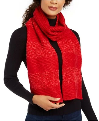 INC Women's Chenille Striped Arrow-Stitch Muffler Scarf,  Black or Red *** - Image 1 of 2