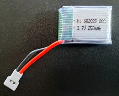 Lipo Max Performance Akku, 3,7 V, Volt, 250mAH, JST XH2.54 2-Pin, Walkera Plug - Bild 1 von 3