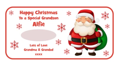 JUSTGORJUS Santa Personalised Christmas Scratch Card Surprise Reveal Ticket Gift