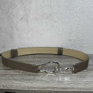 Cinturón CHICO'S Taupe Interlock Ajustable Tono Plateado Gancho Talla M/L - Imagen 1 de 4