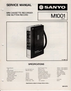 Sanyo M1001 Mini Cassette Recorder Service Manual - Bild 1 von 5