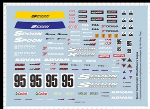 1/10 Spoon 95 Racing Sports Car Logos Markings 95 Model Water Slide Decal - Picture 1 of 1
