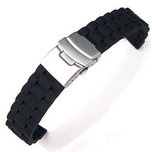 Correas de reloj impermeables de 20 mm para hombre de repuesto de 20 mm negras - Imagen 1 de 8