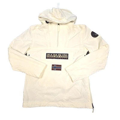 Napapijri Jacket Mens SMALL White Rainforest anorak Long Sleeve 1/2 Zip Size S - Image 1 of 4