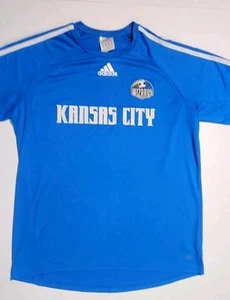 Kansas City Wizards Large Adult Men Jersey Adidas Soccer Blue MLS Sporting Kc - Picture 1 of 7