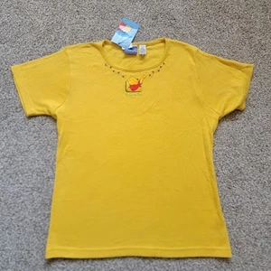 Vintage Winnie The Pooh Shirt Kid's Size XL Yellow Disney NWT - Picture 1 of 17