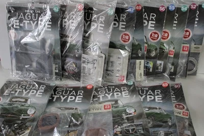 DEAGOSTINI 1:8 BUILD YOUR OWN JAGUAR E-TYPE PARTS & MAGAZINES Jotlot Bundle - Image 1 of 4