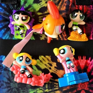 2002 Powerpuff Girls Lot of 5 Collectible Vintage Toys Blossom Bubbles Buttercup - Picture 1 of 20