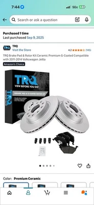 Volkswagen Jetta 2011-2014 rotores delanteros y pastillas de freno y zapatas traseras Foto 1 de 2