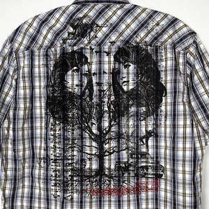 Neu mit Etikett 7 Rauten kariertes kurzärmliges Button-Down-Hemd Größe M - Bild 1 von 8