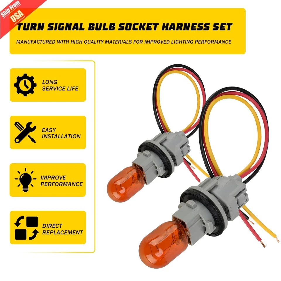 For Nissan Rogue Altima Pathfinder Headlight Turn Signal Bulb Socket Harness 2x - Image 1 of 4