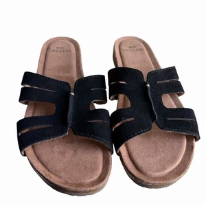 Earth Origins LUNA Damen-Wildleder-Pantoletten Sandalen schwarz Größe wählbar 9W - Bild 1 von 7