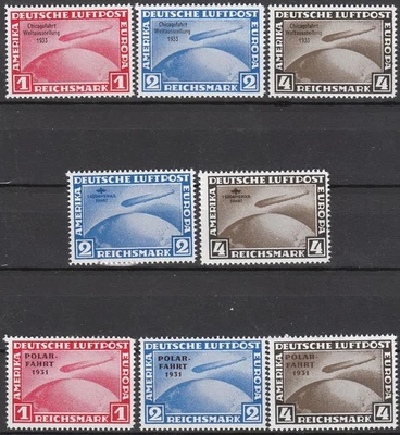 Stamp Germany Graf Zeppelin Reprint Set Polar Chicago Filler MNH - Image 1 of 2