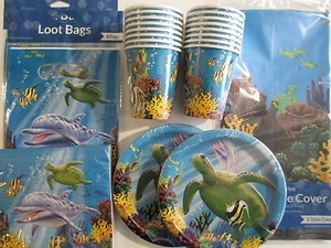 OCEAN SEA PARTY - Birthday Party Supplies Set Pack Kit 16 w/ Loot Bags - Picture 1 of 1