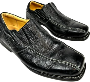 Florsheim men's Black Leather Sheepskin Lined Loafers 18423 size 10 M - Picture 1 of 12