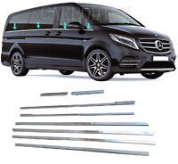 S.Steel Single Door L3 Long Chassis FIT FOR VITO W447 Window Trim Cover 8Pcs 