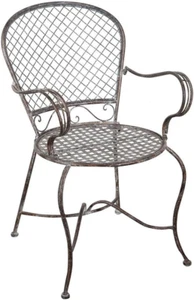Sedie Da Giardino in Ferro Battuto 95,5X55,5X57,5 Cm - Sedie Da Esterno Vintage - Foto 1 di 12