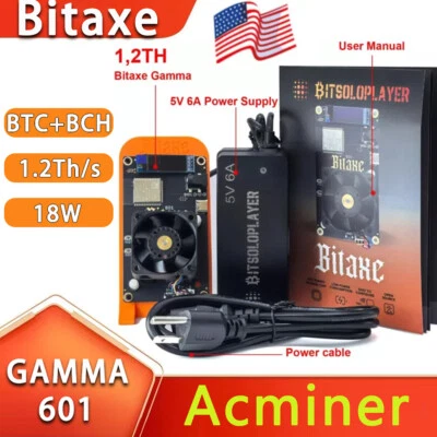 US stock Bitaxe Gamma 601 1.2TH/s 2.4G WiFi 18W BTC Solo Lottery Miner BTC Miner
