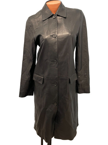 GIACCA CAPPOTTO LUNGO BERGDORF GOODMAN MICHAEL KORS TAGLIA 6 VINTAGE VERA PELLE