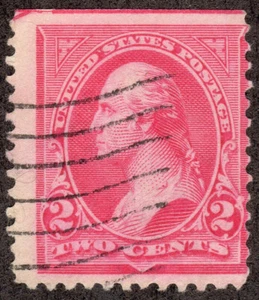 US # 267 (1895) 2c - Grade:VG - with Guide Line Arrow!!' WASHINGTON - Picture 1 of 3