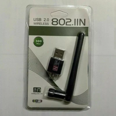 300 Mbps Wireless USB WiFi Network Adapter LAN Card w/Antenna 802.11N For PC 2 - Image 1 of 2