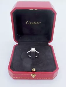 CARTIER Plat. GIA Certified 0.72Cts VVV1-F Diamond Engagement Ring Size 5.5 - Picture 1 of 11