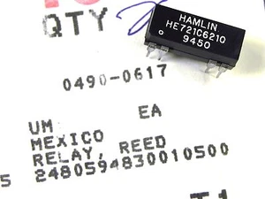 Keysight 0490-0617 Relay Dry Reed 1C 5VDC-Coil 0.25A 28VDC 200-Ohm through-hole - Picture 1 of 1