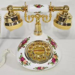 Telefono Royal Albert Old Country Roses Astral England Bone China anni 80 leggi - Foto 1 di 18