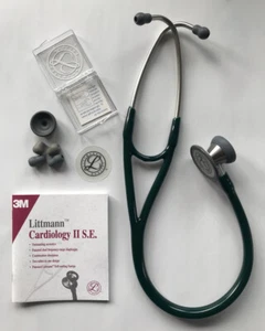 3M Littmann Cardiology II S.E. Stethoskop grün Master-Membrane Pädiatrie-Adapter - Bild 1 von 9