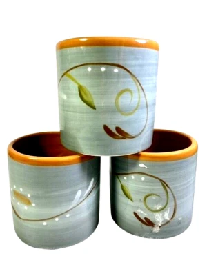 Candelabros votivos Demdaco Indian Summer 3 pintados a mano por Deb Hrabik 2007 Foto 1 de 4