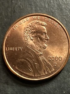 2000D Memorial Cent Wide AM Small Die Chips Obv/DDR Columns, Gem Red Color - Picture 1 of 16