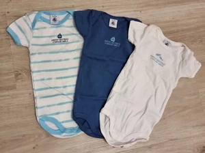 Petit Bateau Baby Kurzarm-Body Weiß Blau Gestreift Größe 71 (68/74) Schlank - Bild 1 von 4