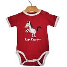 Lazy One Baby Boys 18 Months Creeper Snapsuit Bodysuit Red "Backaroo" Hourse
