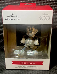 2023 Hallmark Disney 100 Aniversario MICKEY MOUSE Adorno de Navidad NUEVO + CAJA - Imagen 1 de 5