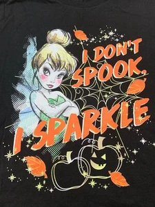 Port & Company Disney "I Don't Spook, I Sparkle" T-Shirt Women XL Black Tinker - Picture 1 of 14