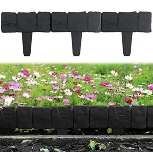 Borde de jardín, borde de paisaje, borde de plástico de jardín de 16 pies negro-20 piezas - Imagen 1 de 7