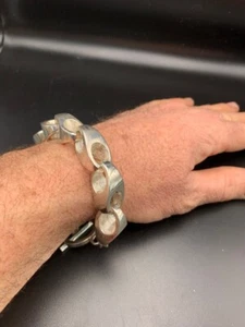 Giant Sterling Silver Linked Bracelet  - Picture 1 of 5