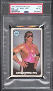 Bret Hart 1992 WWF Quartetts Series 3 GERMAN CARD PSA 8 WWE POP 1 - Picture 1 of 2