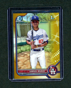 SAMUEL MUNOZ 2022 Bowman Chrome 1st BCP-151 GOLD REFRACTOR 08/50 NMT