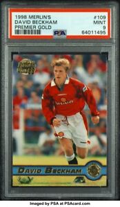 1998 Merlin's Premier Gold David Beckham PSA 9 #109 LOW POP soccer Card RARE
