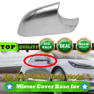 Right Side Rearview Mirror Cover Lower Holder For 2017-22 Tesla Model 3 Chrome - Picture 1 of 8