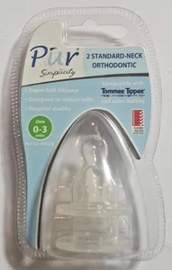 Tommee Tippee Pur 2 Silicone Teats 0-3 Mths - Select Orthodontic/ Wide/ Standard - Picture 1 of 11